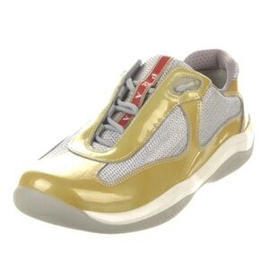 Prada Yellow and Silver Women's Sneakers